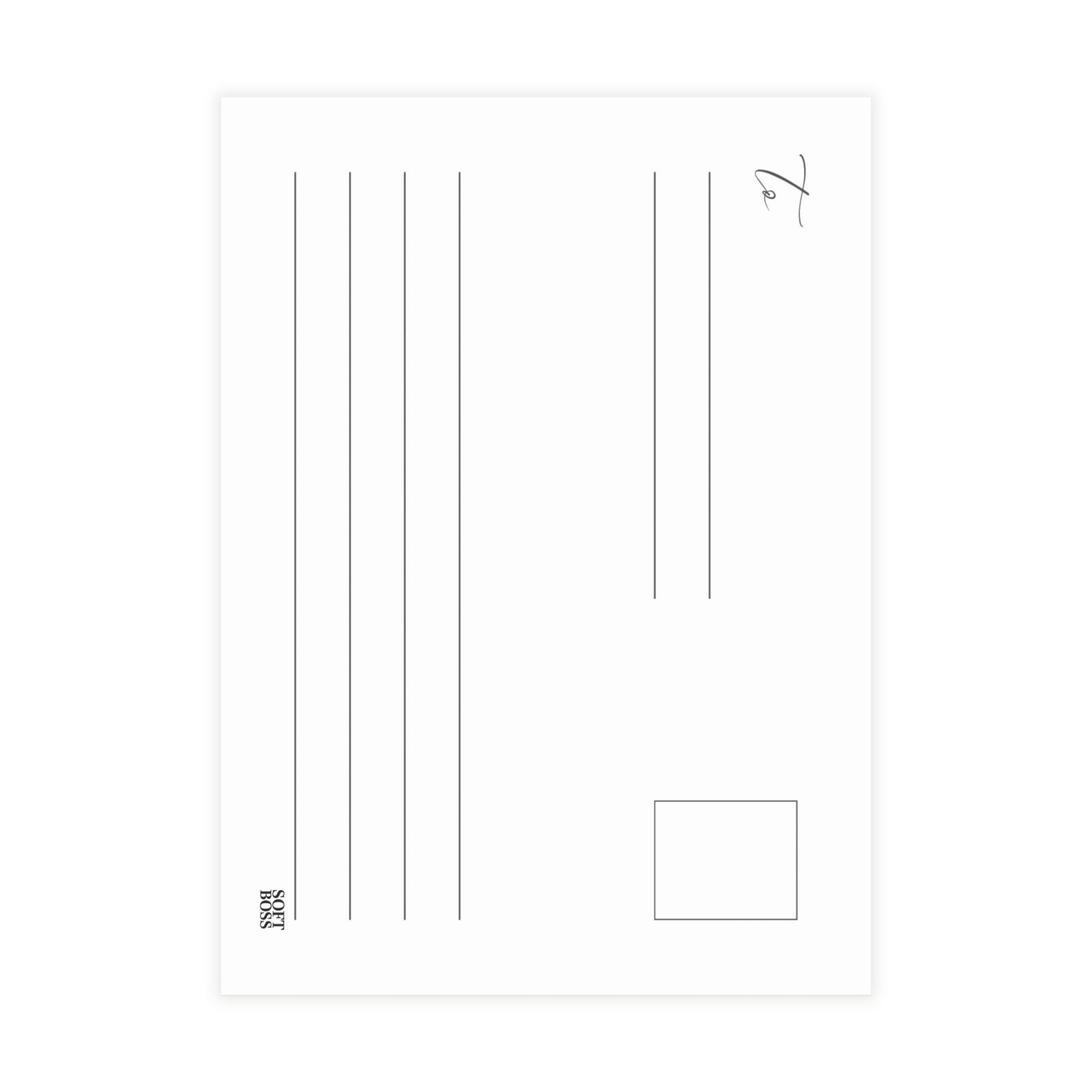 “Soft Boss Energy “ Signature Postcard — Just Because Bestie Bundle with Envelopes - Perfect for Greetings, Invitations, Holiday Wishes, Thank You Notes, and More