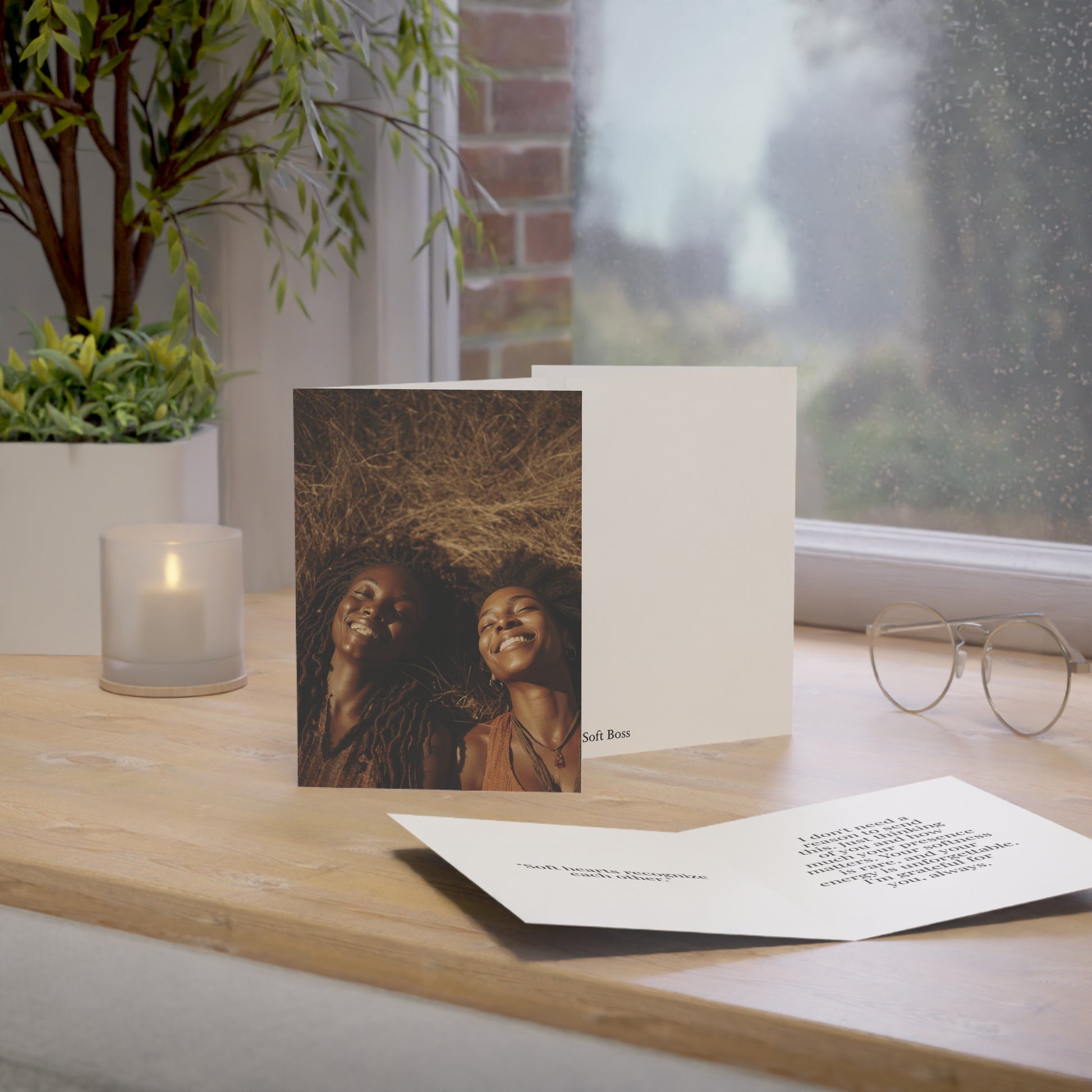 Soft Boss Greeting Card — Just Because Bestie (1, 10, 30, and 50pcs)
