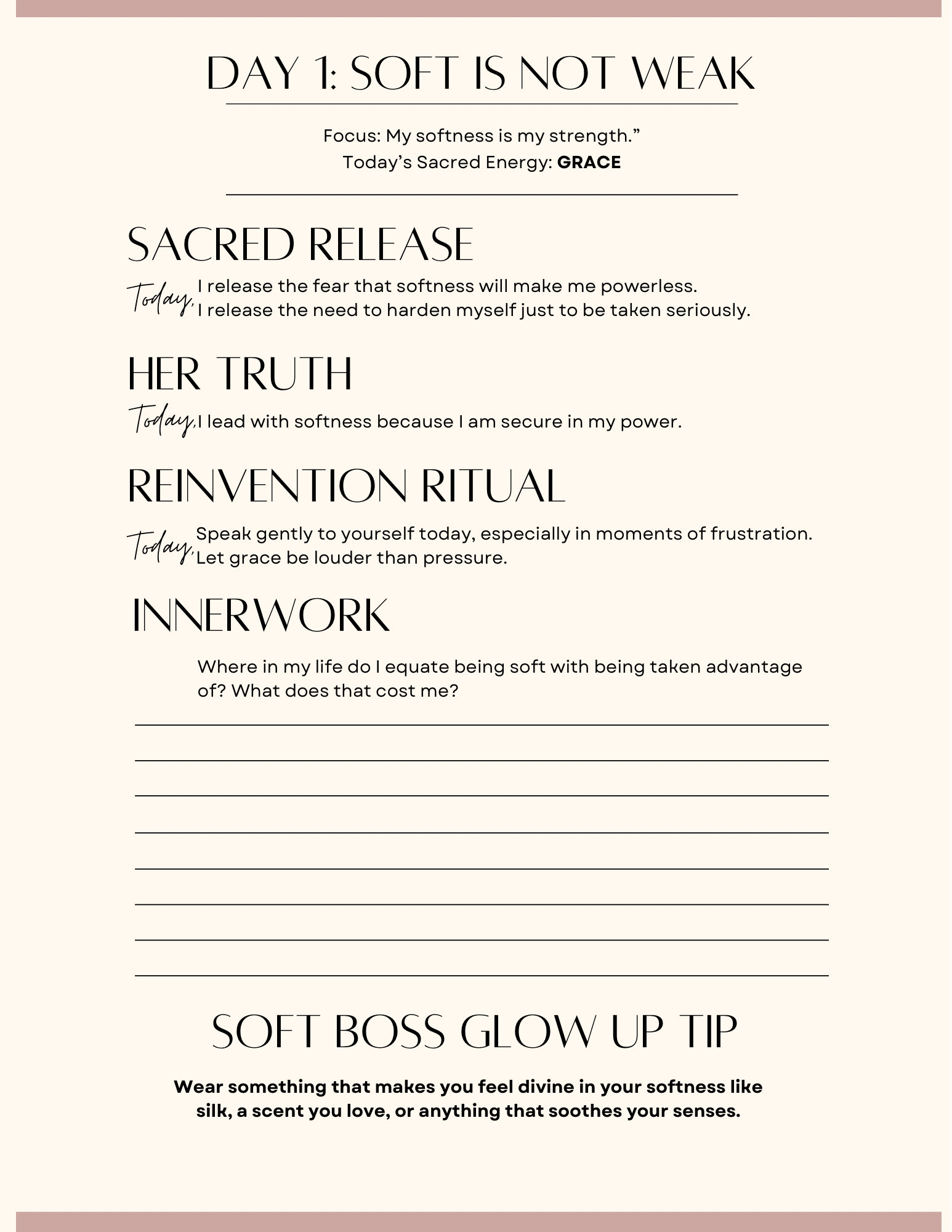 Becoming Her: 30 Day Soft Boss Glow Up Guide