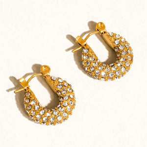 Joleen 18K Gold Non-Tarnish Glam Cz Hoop Earring