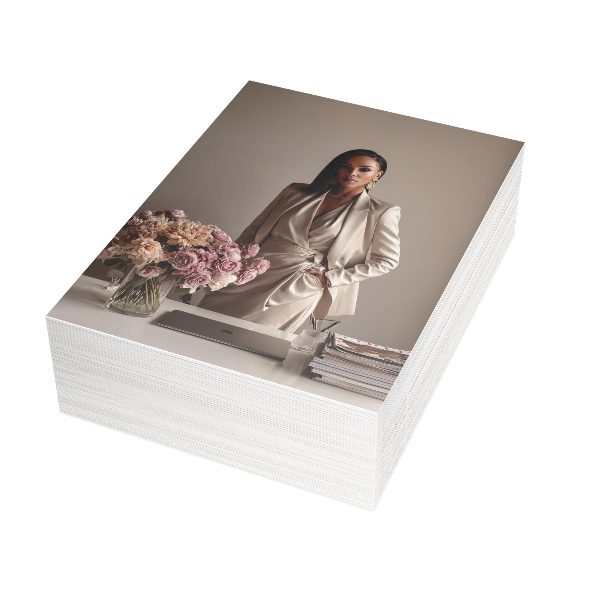 “Soft Boss Energy” Signature Greeting Card — Just Because Bestie (1, 10, 30, and 50pcs)