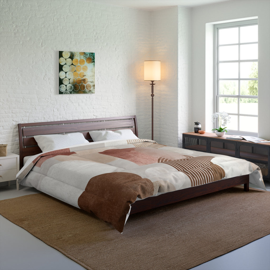 Soft Geometry Comforter - Cozy Bedding for Boho Homes, Soft Blanket for Aesthetic Decor, Seasonal Gift, Dreamy Bed Sets