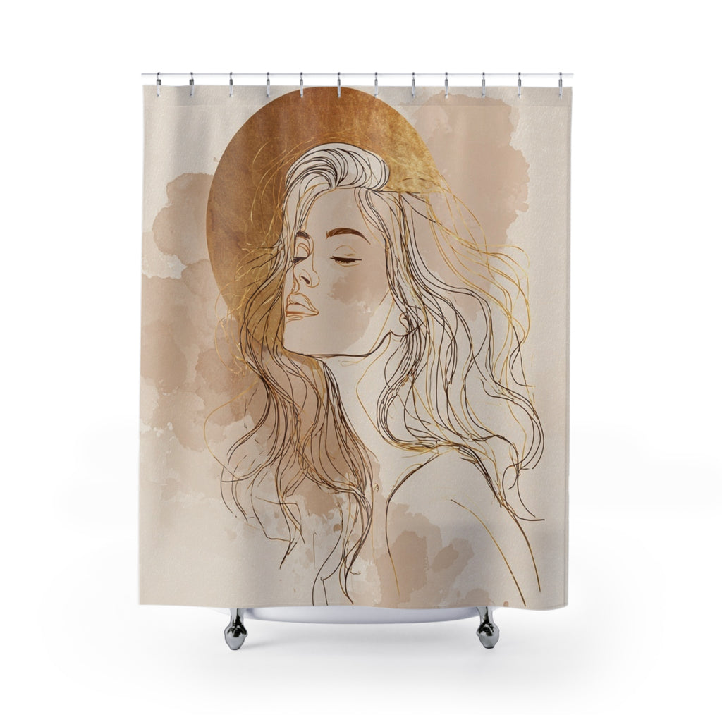 Crown of Her Shower Curtain, Modern Bathroom Decor, Boho Style Home, Gift for Her, Unique Shower Accessory