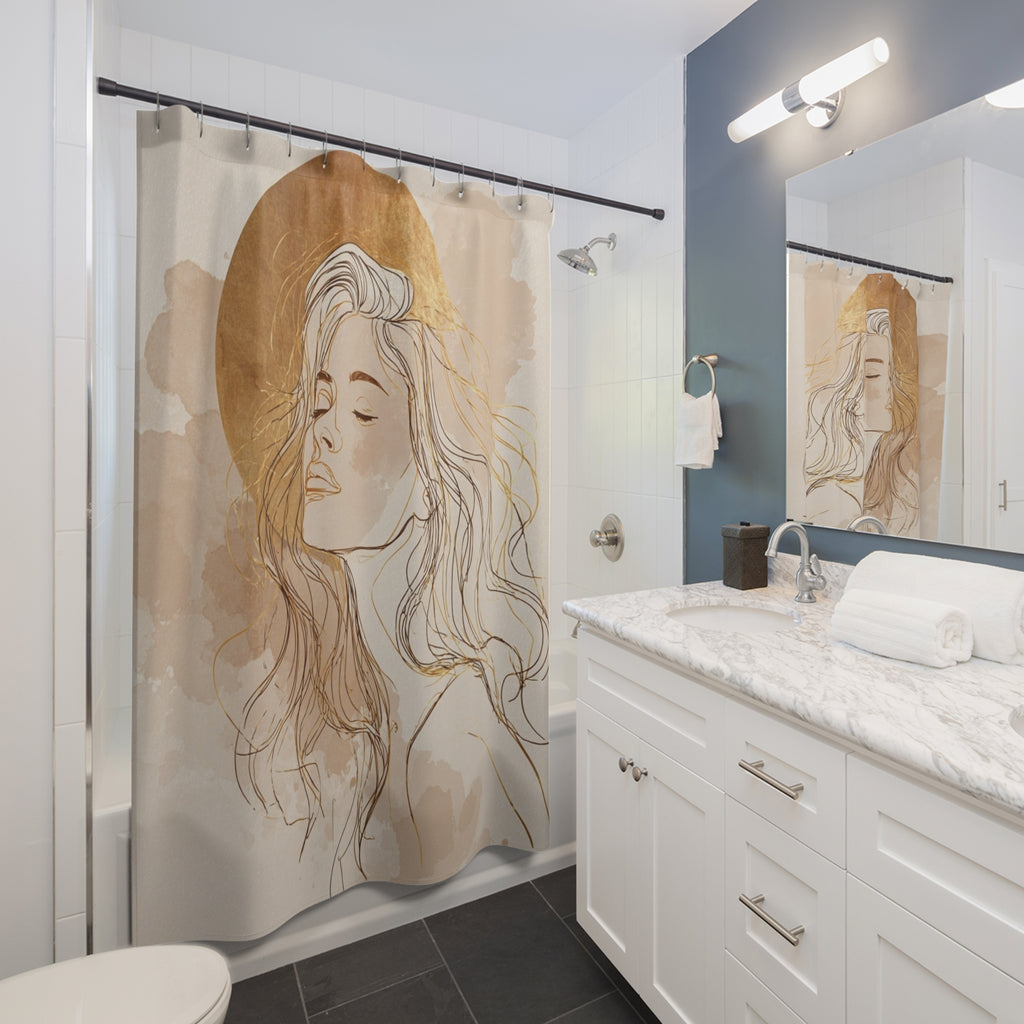 Crown of Her Shower Curtain, Modern Bathroom Decor, Boho Style Home, Gift for Her, Unique Shower Accessory