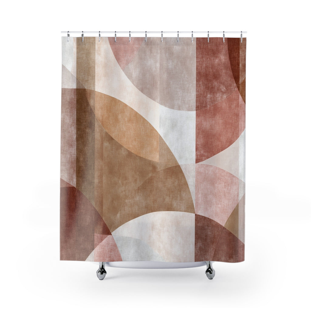Soft Geometry Shower Curtain, Modern Bathroom Decor, Boho Style Home, Gift for Her, Unique Shower Accessory