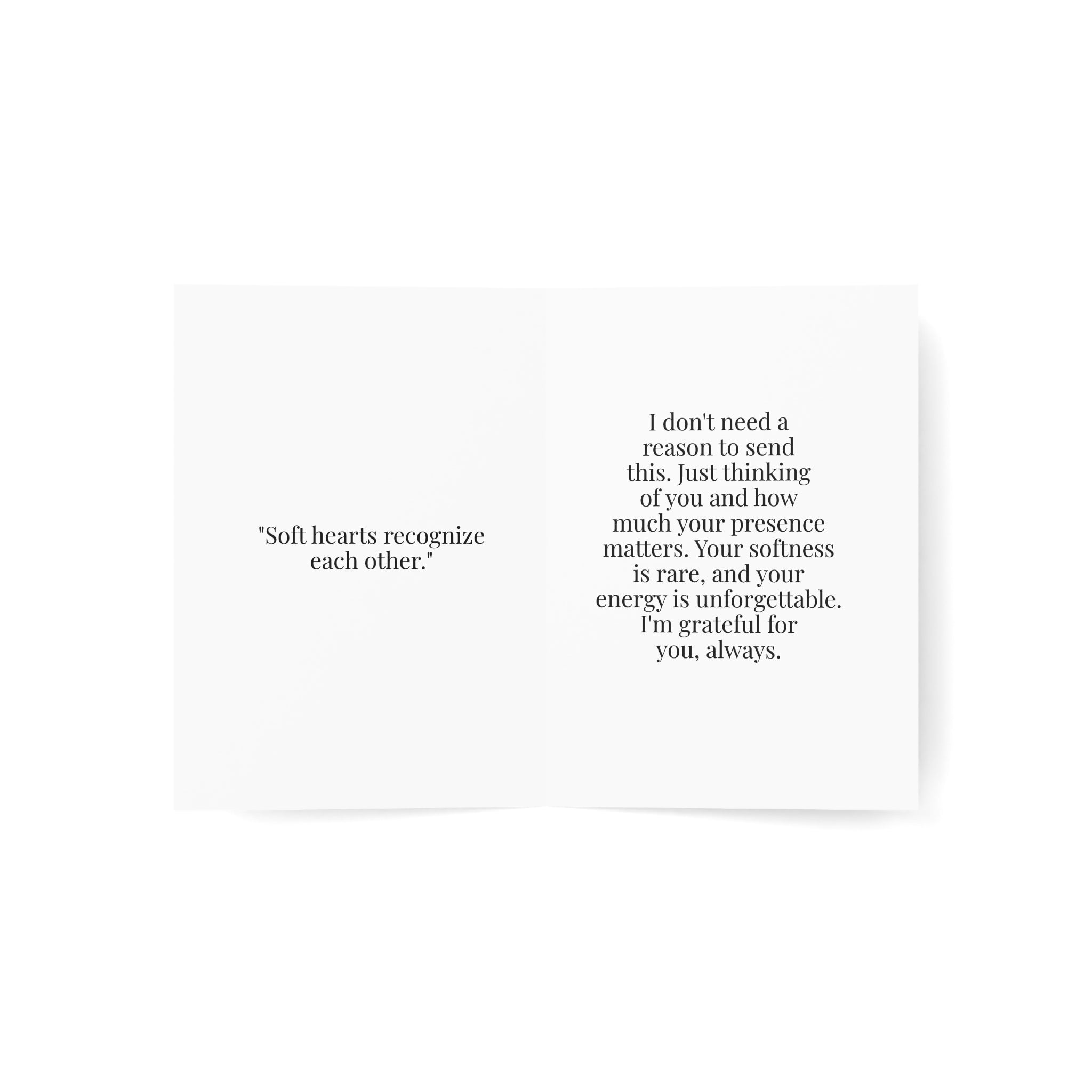 “Soft Boss Energy” Greeting Card — Just Because Bestie (1, 10, 30, and 50pcs)