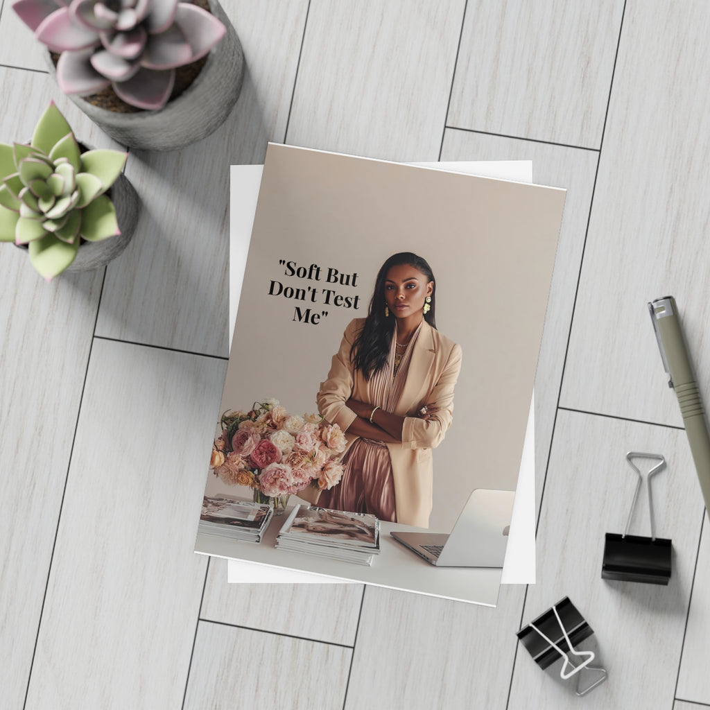 “Soft Boss Energy” Signature Postcard — Just Because Bestie Bundle with Envelopes - Perfect for Greetings, Invitations, Holiday Wishes, Thank You Notes, and More