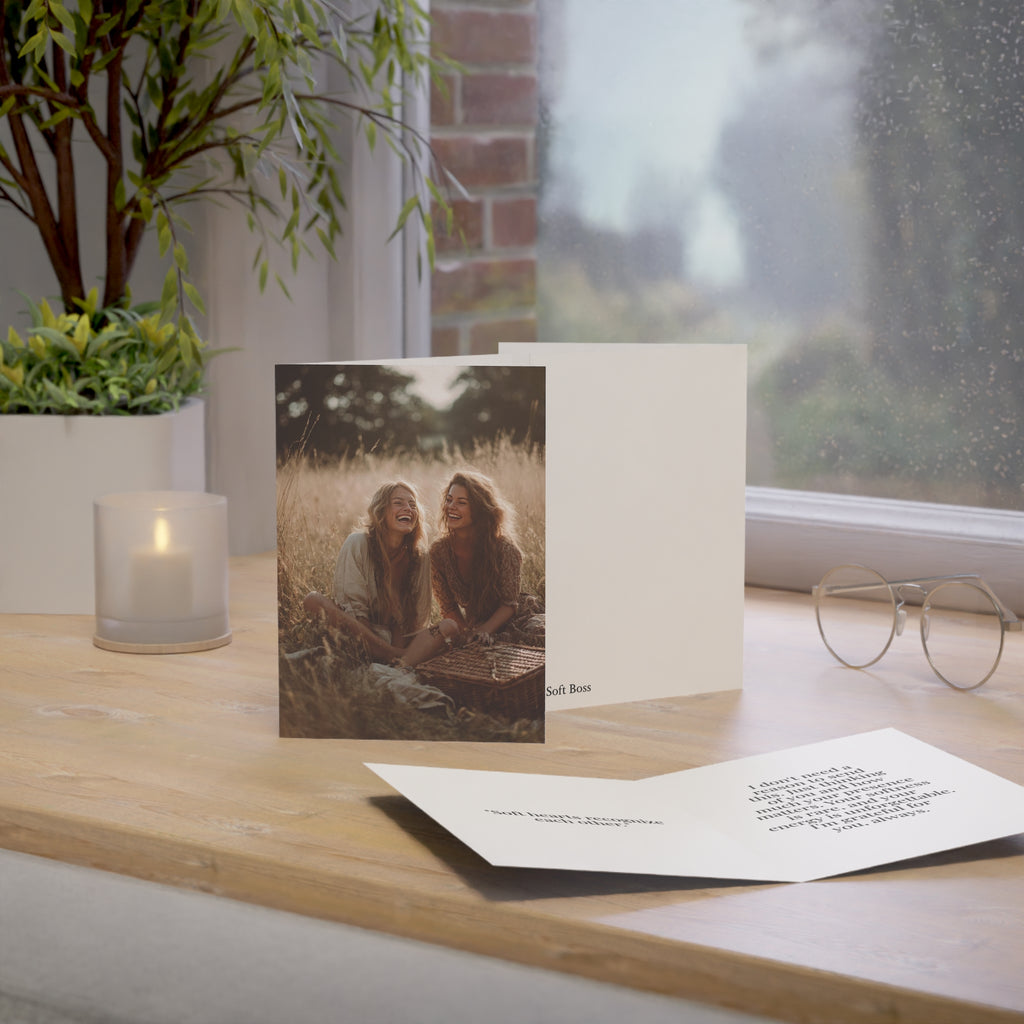 “Soft Boss Energy” Greeting Card — Just Because Bestie (1, 10, 30, and 50pcs)