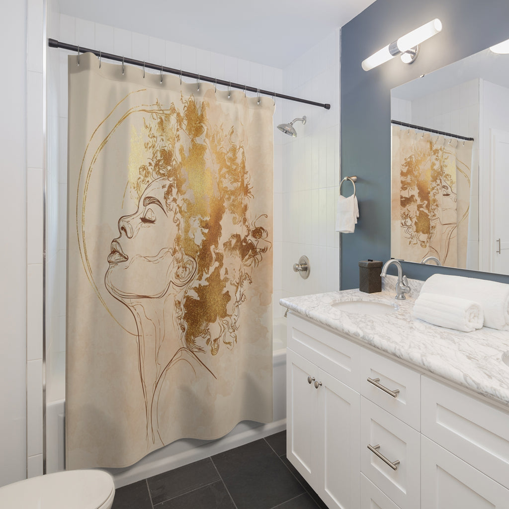 Crown of Her Shower Curtain, Modern Bathroom Decor, Boho Style Home, Gift for Her, Unique Shower Accessory
