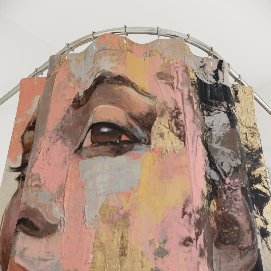 Pieces of Her Shower Curtain with Earthy Tones, Bathroom Decor, Elegant Home Accessory, Gift for Her, Boho Style, Floral Design